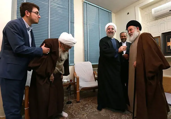 (تصاویر) دیدار روحانی با علما و مراجع قم