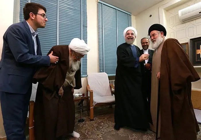 (تصاویر) دیدار روحانی با علما و مراجع قم