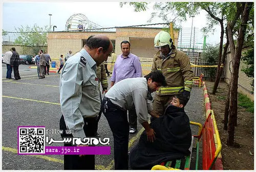 (تصاویر) ریزش حیاط مدرسه و مصدومیت 3 دانش‌آموز در تهران