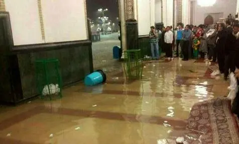 (تصویر) آبگرفتگی در حرم امام رضا