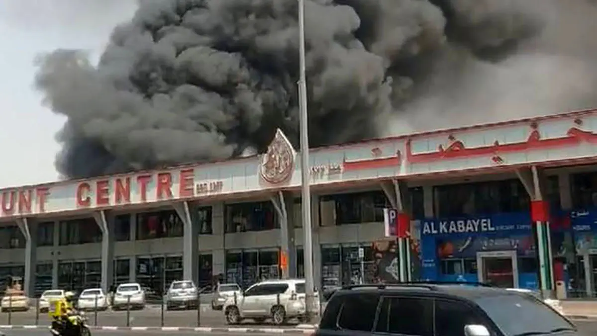 (ویدئو) آتش‌سوزی بزرگ در نزدیکی فرودگاه دبی