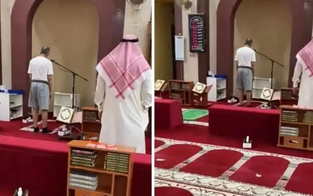 (ویدئو) اذان گفتن با شلوارک و زیرپوش در کویت جنجالی شد!