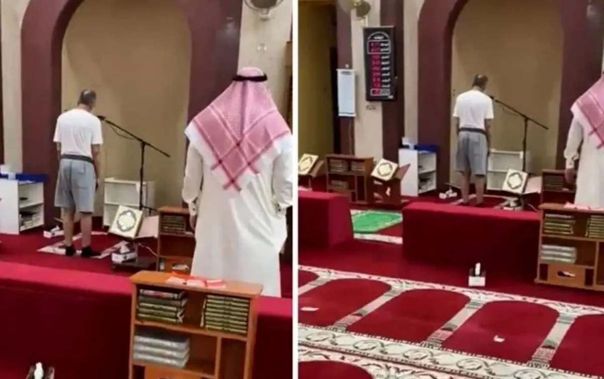 (ویدئو) اذان گفتن با شلوارک و زیرپوش در کویت جنجالی شد!