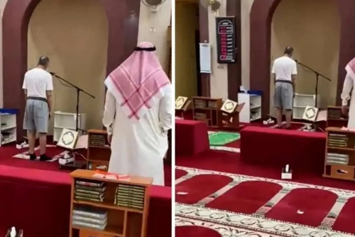 (ویدئو) اذان گفتن با شلوارک و زیرپوش در کویت جنجالی شد!