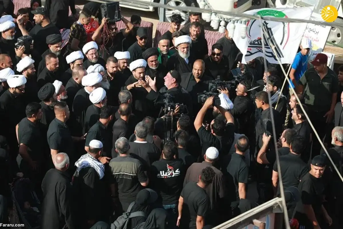 (تصاویر) حضور یک مرجع تقلید در پیاده‌روی اربعین