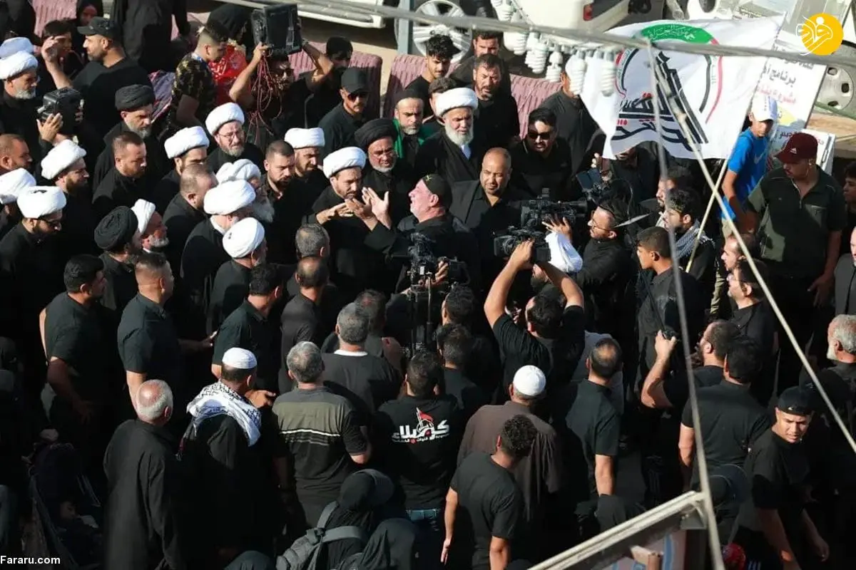 (تصاویر) حضور یک مرجع تقلید در پیاده‌روی اربعین