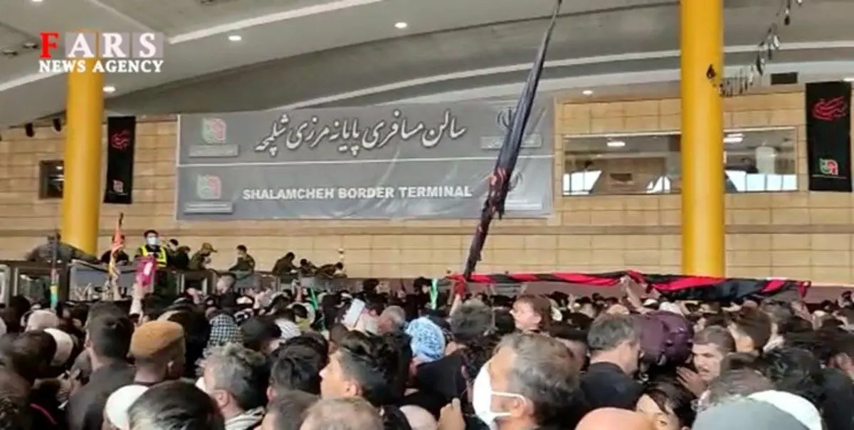 (ویدئو) مجروح‎ ‎شدن ۴۰ زائر به دلیل ازدحام در مرز شلمچه