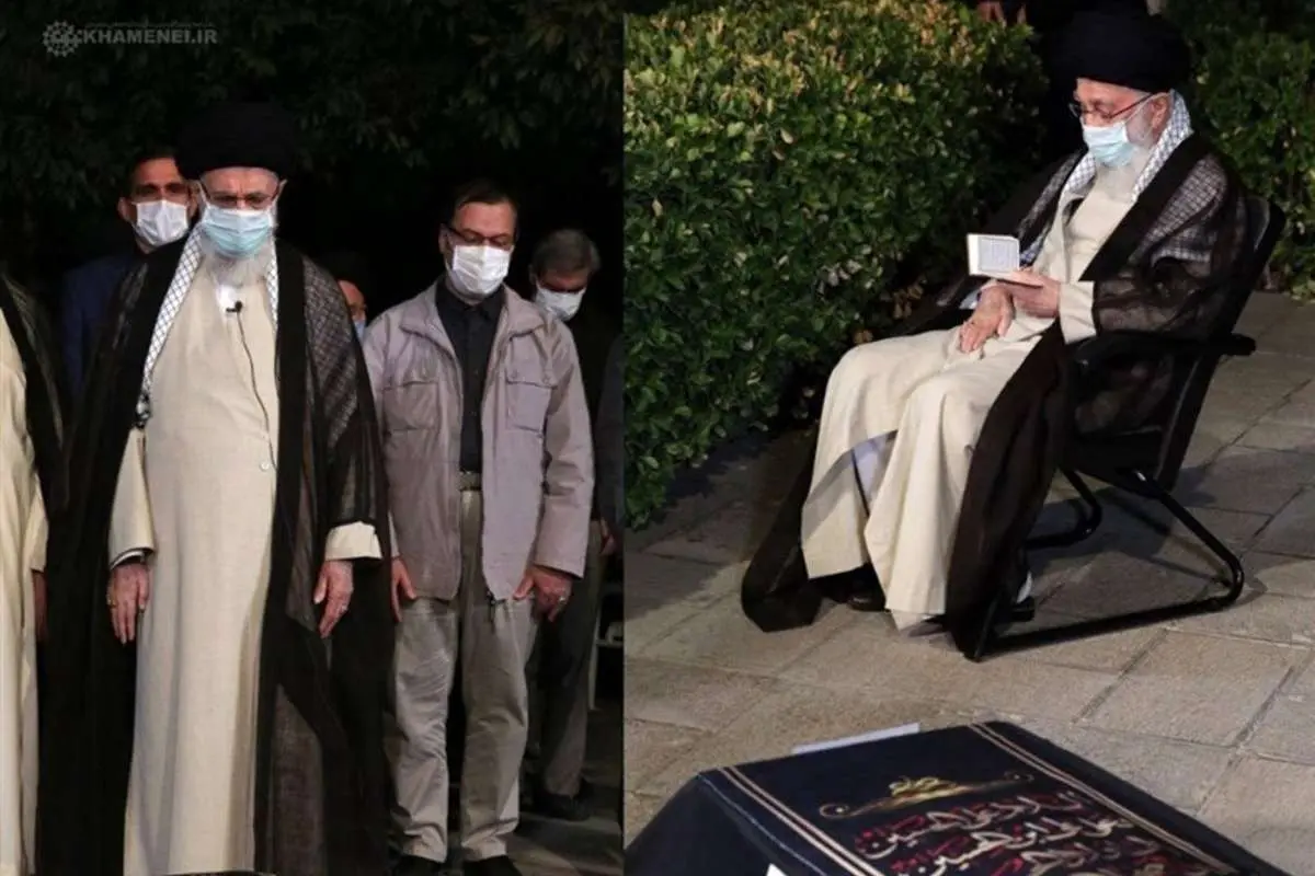 اقامه نماز رهبر انقلاب بر پیکر آیتالله حسنزاده آملی