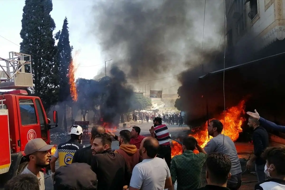 (تصاویر) انفجار شدید در جرابلس سوریه