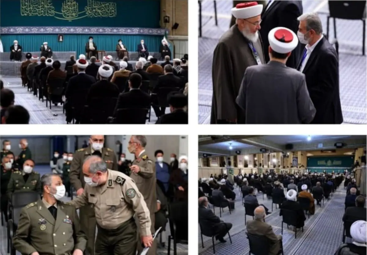 (عکس) حضور حسن روحانی و علی لاریجانی در دیدار امروز مسئولان با رهبر انقلاب