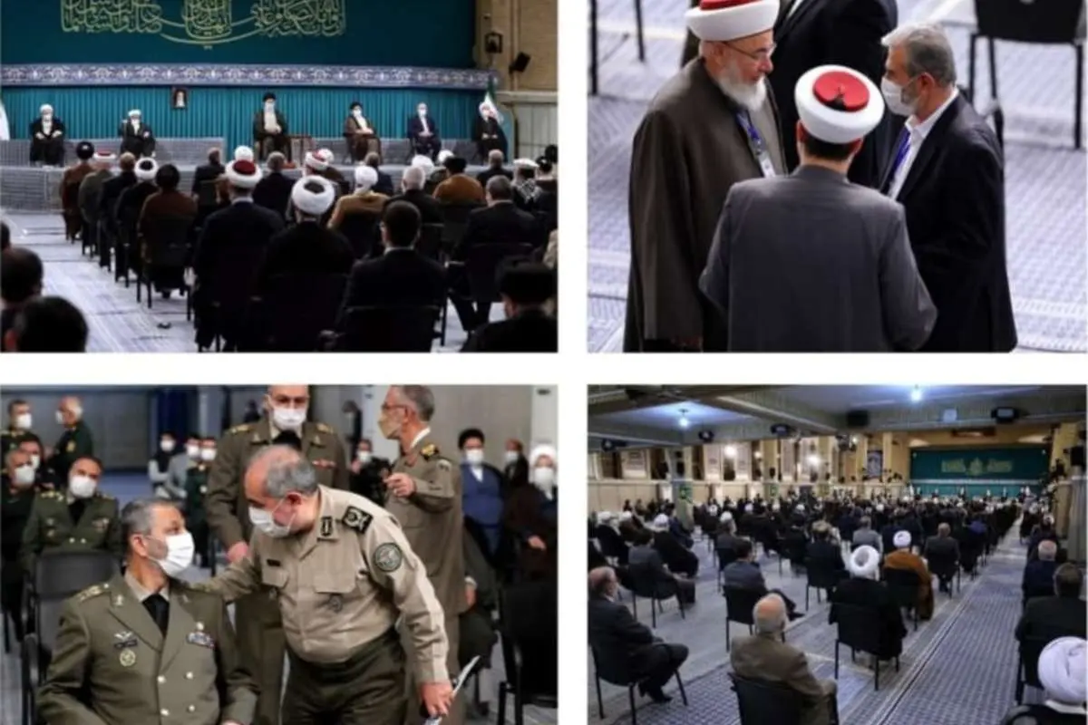 (عکس) حضور حسن روحانی و علی لاریجانی در دیدار امروز مسئولان با رهبر انقلاب