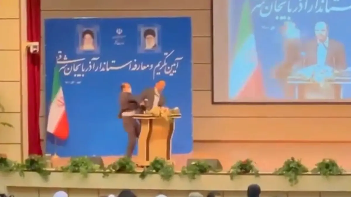 (تصویر) بازتاب عجیب سیلی خوردن استاندار آذربایجان شرقی در رسانه‌ ترکیه