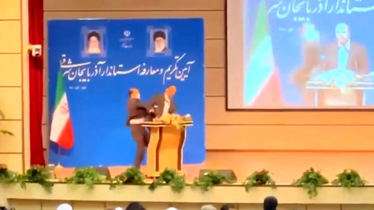 (تصویر) بازتاب عجیب سیلی خوردن استاندار آذربایجان شرقی در رسانه‌ ترکیه