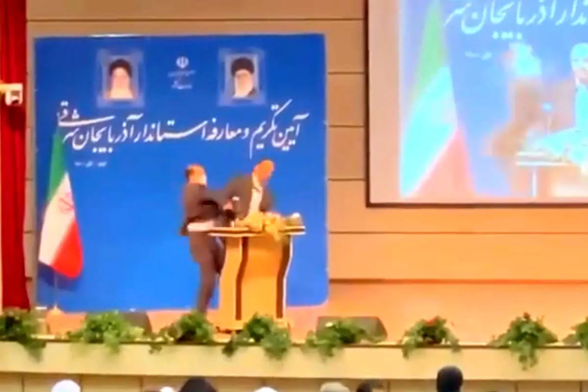 (تصویر) بازتاب عجیب سیلی خوردن استاندار آذربایجان شرقی در رسانه‌ ترکیه