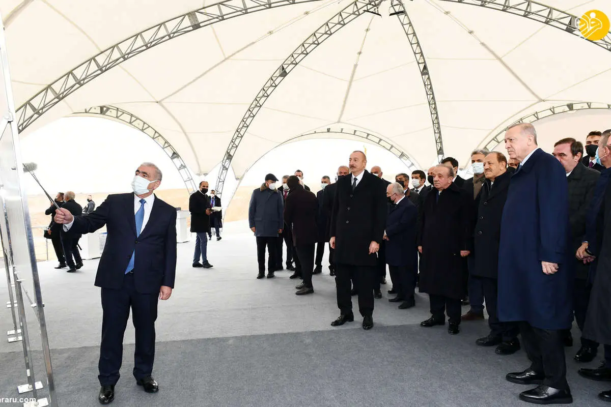 (تصاویر) اردوغان در مراسم کلنگزنی ساخت جاده در قره باغ