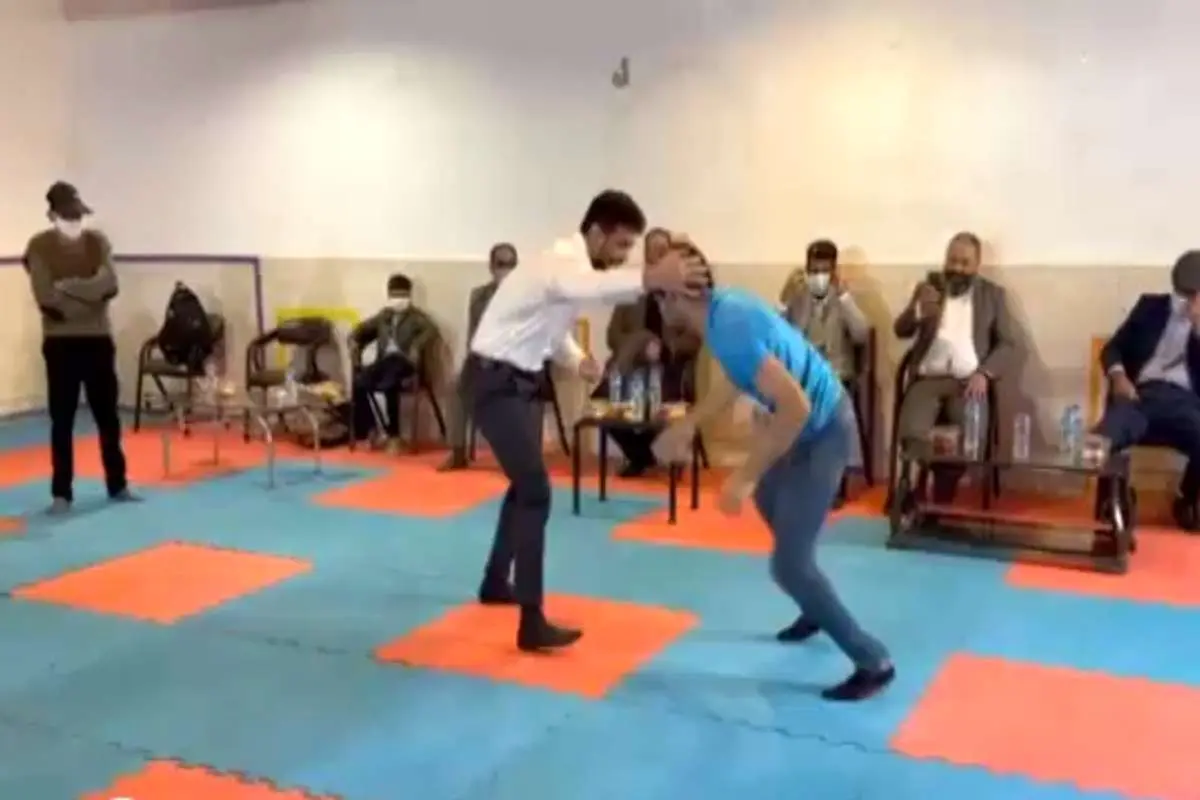 (ویدئو) کشتی حسن یزدانی با فرزند معلول