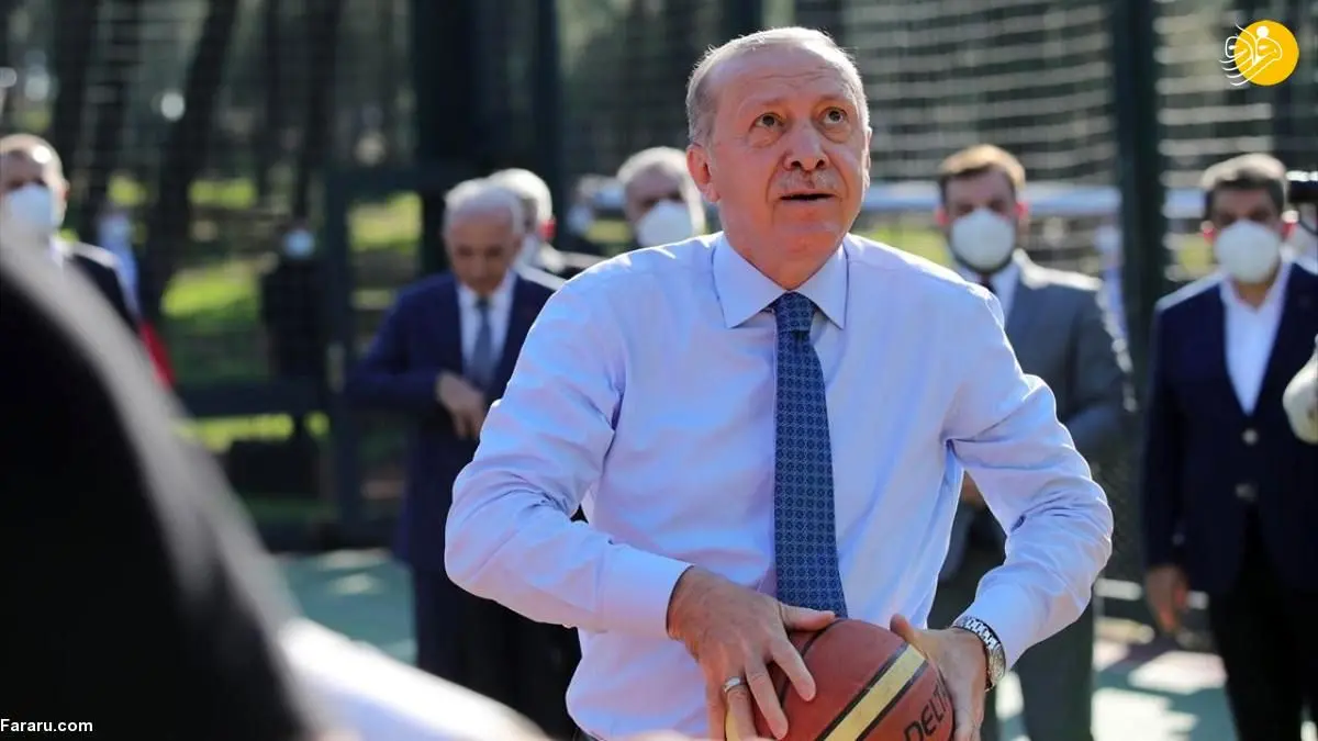 (تصاویر) اردوغان بسکتبال بازی کرد