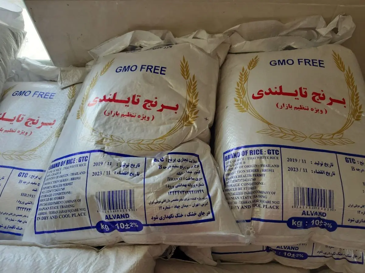 عرضه برنج ۱۲۵۰۰ تومانی تایلندی در بازار