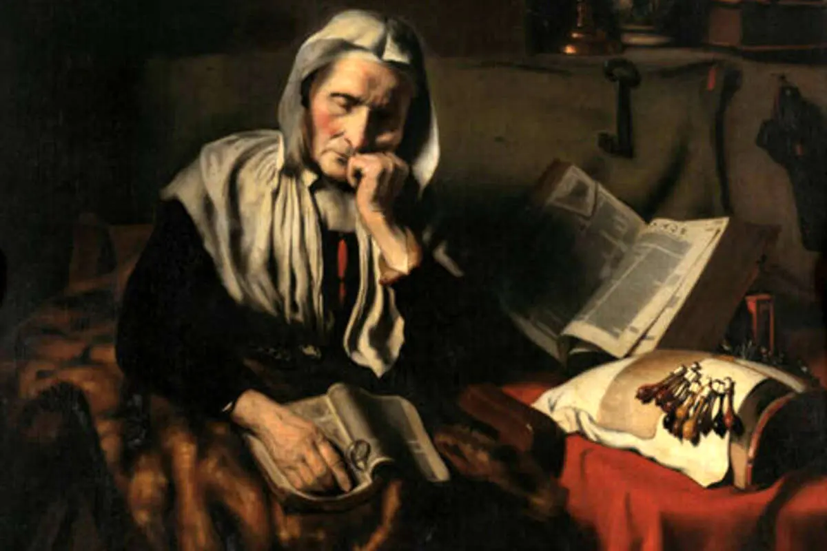(عکس) در چُرت این زن سالمند چه رازی نهفته است؟
