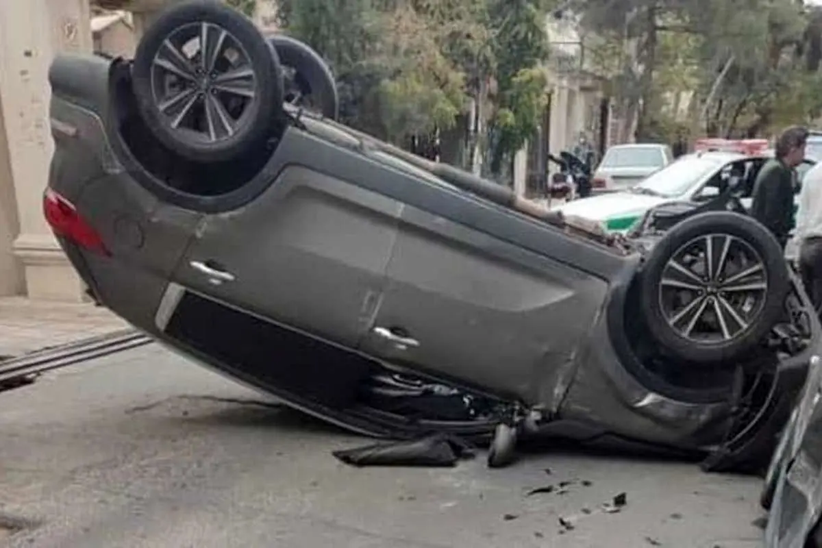 (تصویر) تصادف عجیب اسپورتیج در تهران