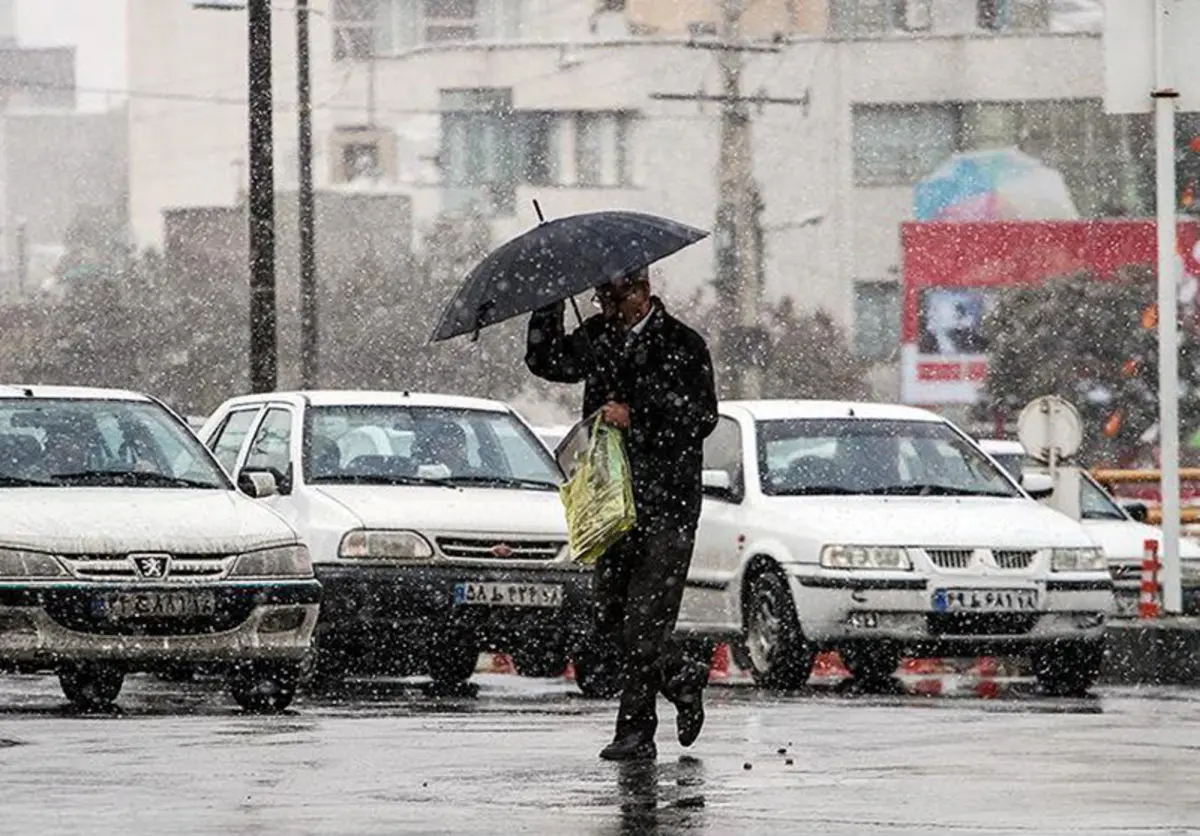 بارش برف و باران در تهران