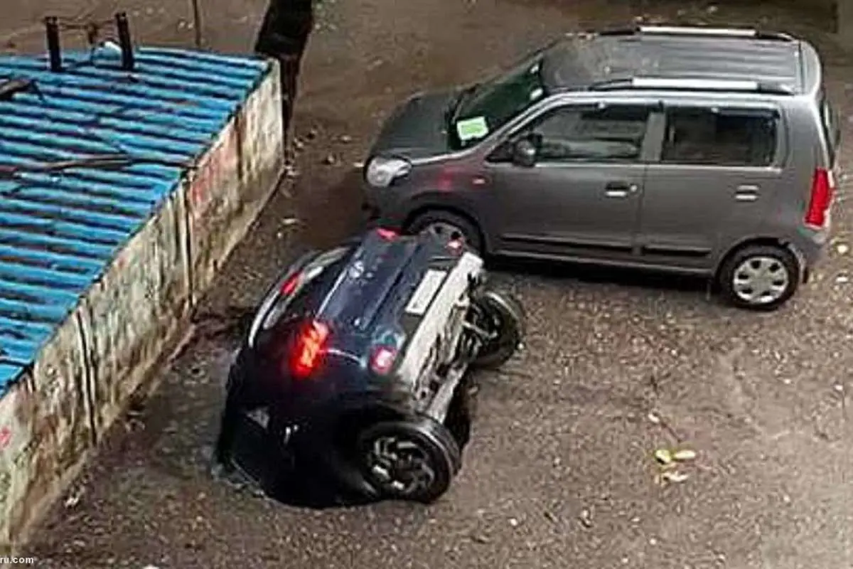 (ویدئو) غرق شدن یک خودرو در چاه!