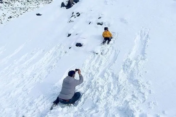 تصاویر؛ بارش برف در ارتفاعات تاریکدره همدان