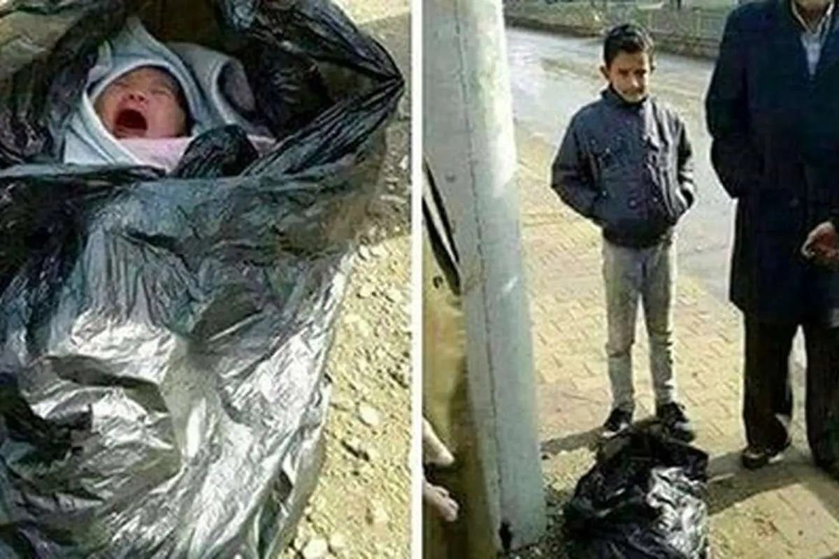 نوزادی که در کیسه زباله پیدا شده بود تحویل بهزیستی شد