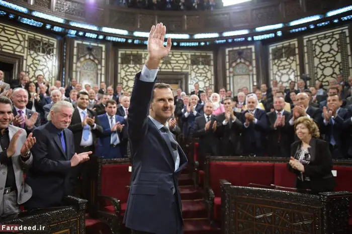 (تصاویر) سخنرانی اسد در پارلمان جدید