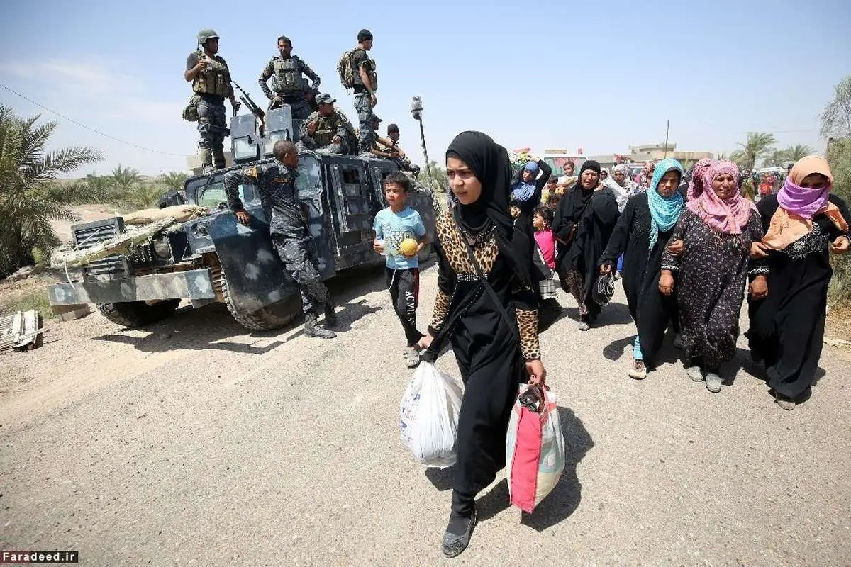 (تصاویر) فرار زنان و کودکان از فلوجه