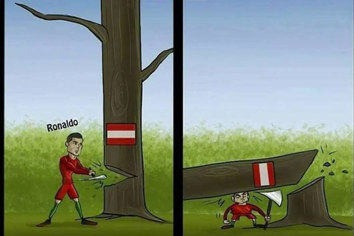 (کاریکاتور) رونالدو با جوراب زنانه!