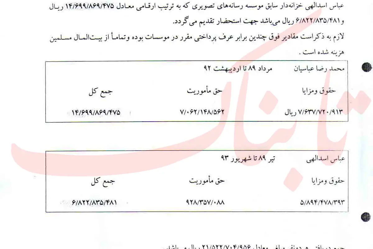 افشای اسناد حقوق میلیاردی مدیر احمدینژاد