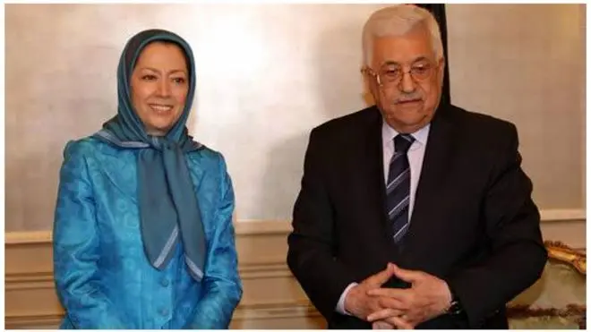 (تصویر) دیدار محمود عباس با مریم رجوی