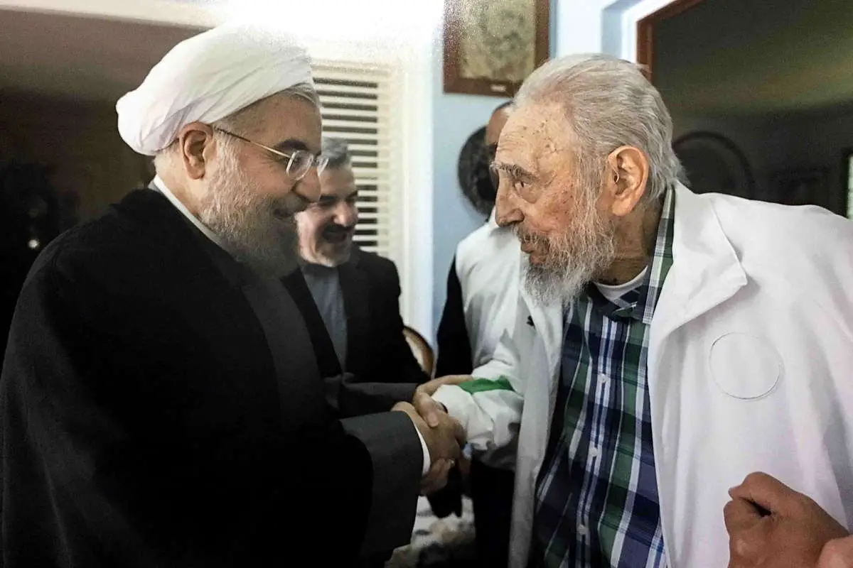 (تصاویر) دیدار روحانی با فیدل کاسترو