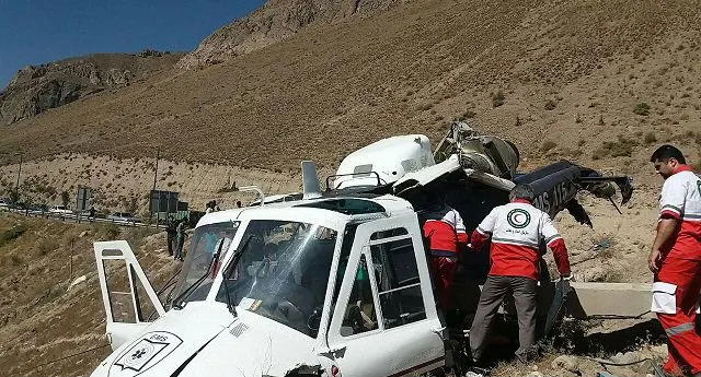 سقوط مرگبار بالگرد اورژانس مازندران +(تصویر)