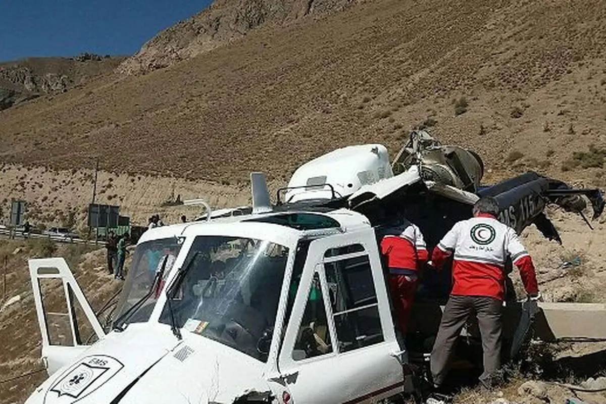 سقوط مرگبار بالگرد اورژانس مازندران +(تصویر)