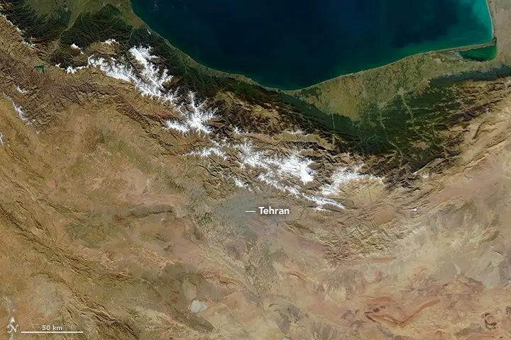 عکس هوایی ناسا از آلودگی شدید هوا در تهران