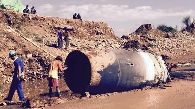 سقوط شیء مرموز، غول پیکر در میانمار +(تصویر)