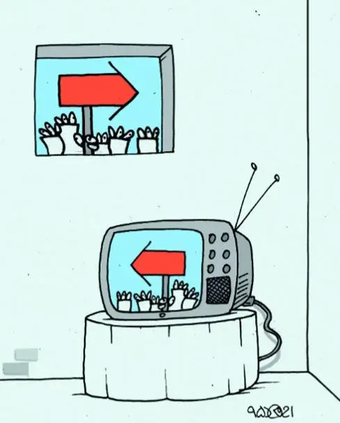 (کاریکاتور) تلویزیون مردم را اینطوری نشان می‌دهد!