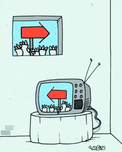 (کاریکاتور) تلویزیون مردم را اینطوری نشان می‌دهد!