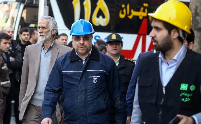 (تصاویر) بازدید مسئولین از محل حادثه پلاسکو