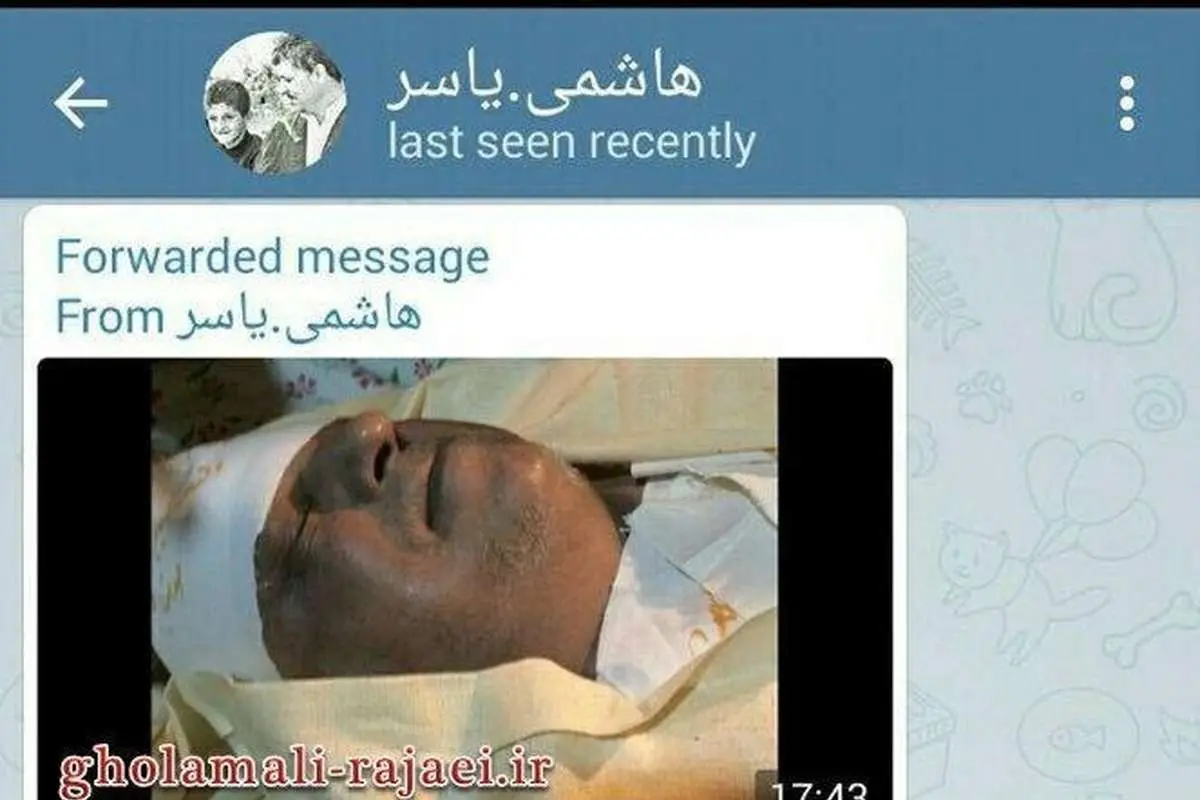 (تصویر) پیکر هاشمی لحظاتی قبل از خاکسپاری