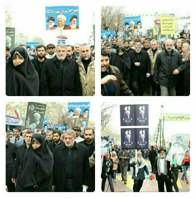 (تصویر) فرزندان آیت‌الله هاشمی در راهپیمایی ۲۲ بهمن