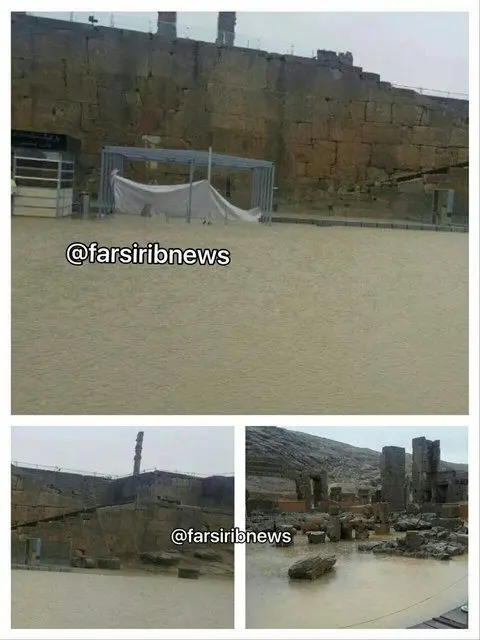تخت‌ جمشید خشک است/ آبگرفتگی صبح اتفاق افتاد