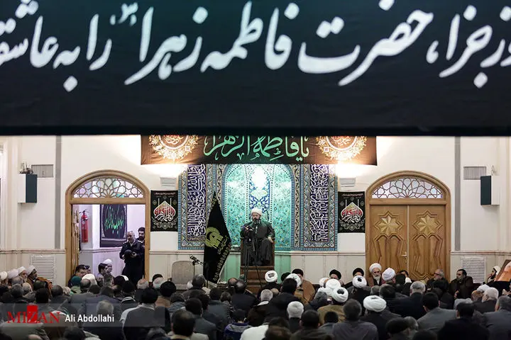 (تصاویر) عزاداری ظریف در حسینیه آیت‌الله طبسی