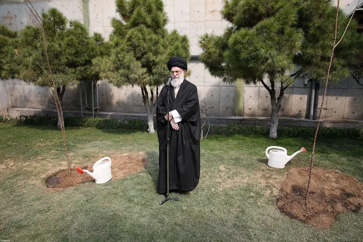 (تصاویر) رهبرانقلاب دو اصله نهال غرس کردند