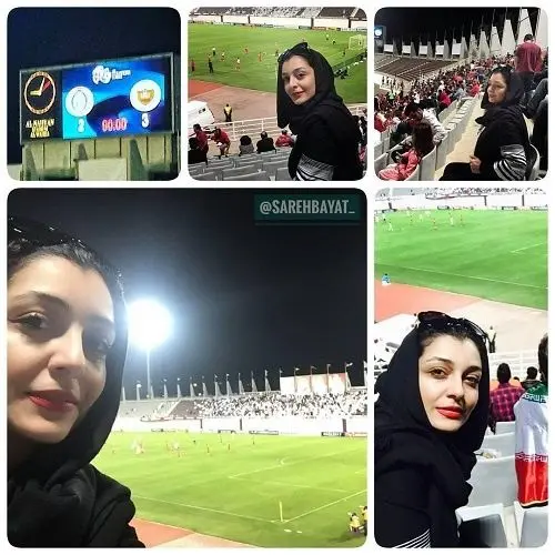 (عکس) هنرپیشه زن ایرانی تماشاگر ویژه بازی پرسپولیس