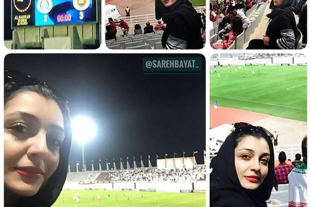 (عکس) هنرپیشه زن ایرانی تماشاگر ویژه بازی پرسپولیس