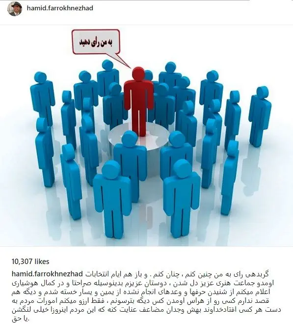 موضع حمید فرخ‌نژاد در انتخابات ریاست جمهوری