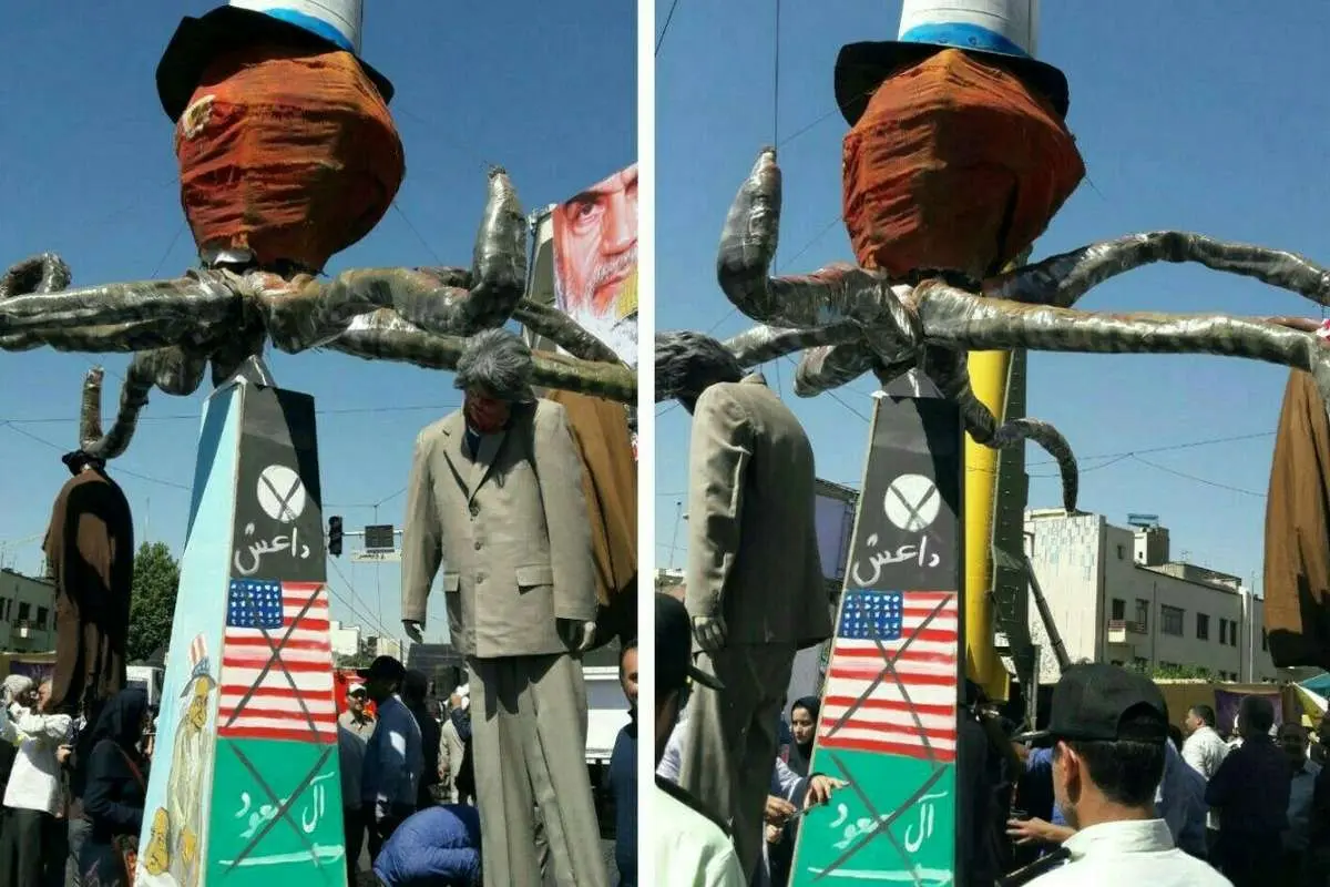 (عکس) نماد داعش در چهارراه ولیعصر